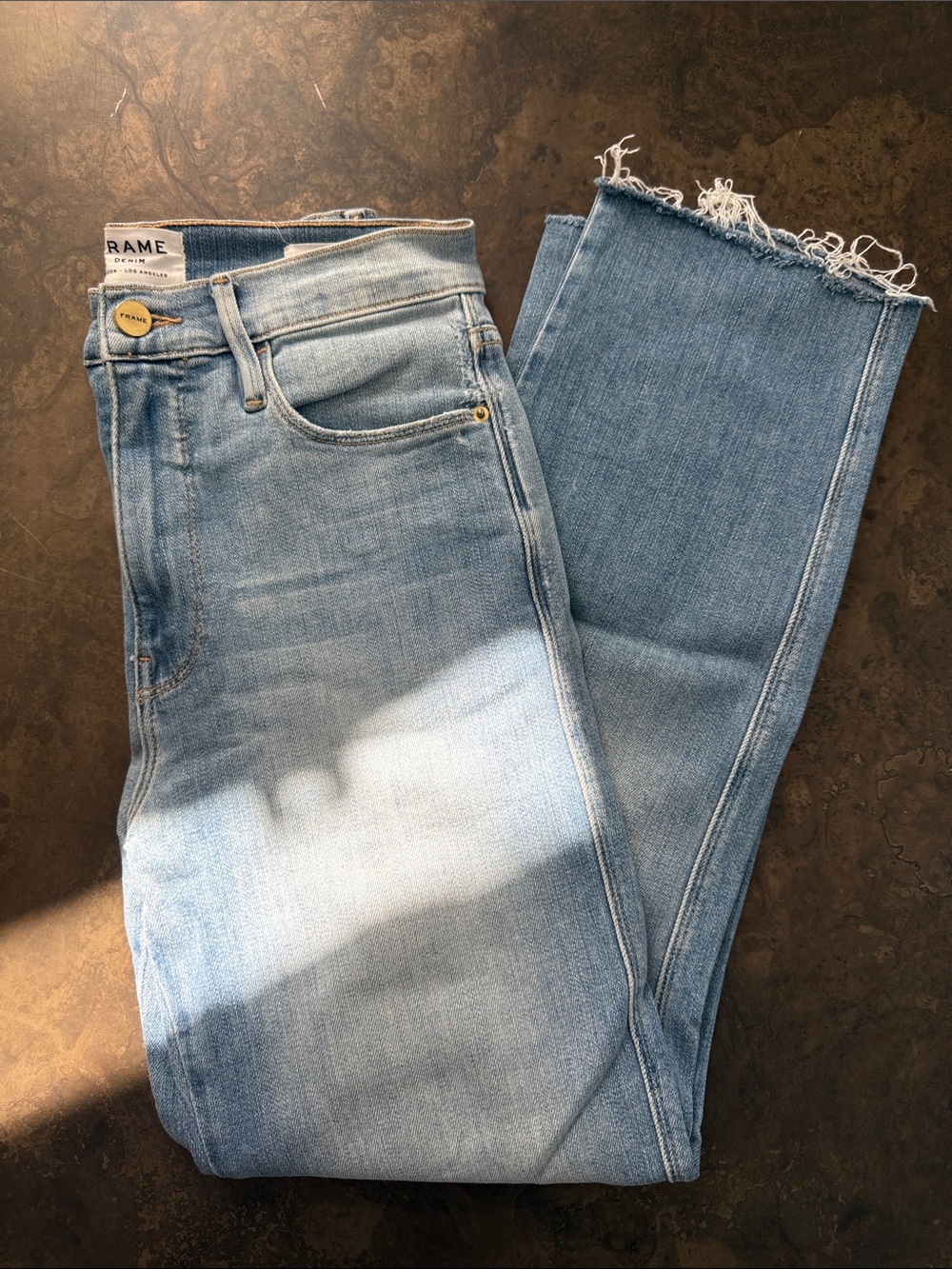 Frame Denim Light Wash Straight-Leg Jeans
